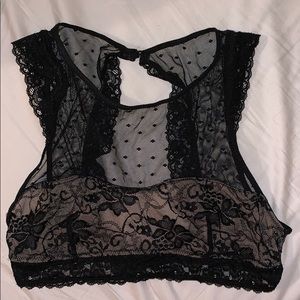 Forever 21 black and nude lace bralette size S